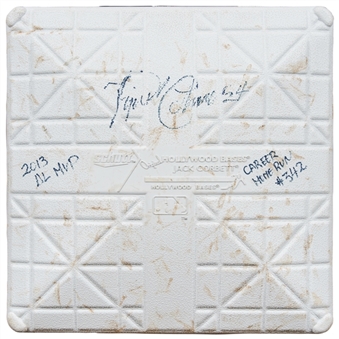 2013 Miguel Cabrera Game Used, Signed & Inscribed 3rd Base Used on 6/25/13 for Career Home Run #342 (MLB Authenticated & SGC)